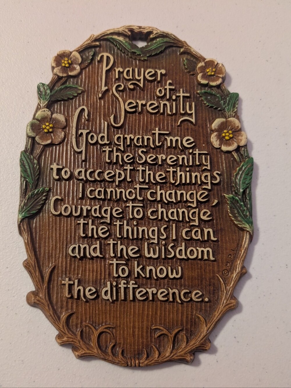 Vintage Multi Products Inc Serenity Prayer Wall Plaque Granny Religious Cottage